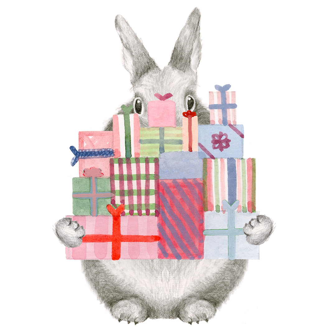 Bunny Carrying Holiday Gifts  